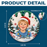 Personalized Kids Photo Christmas Ceramic Ornament – Sweet Holiday Portrait