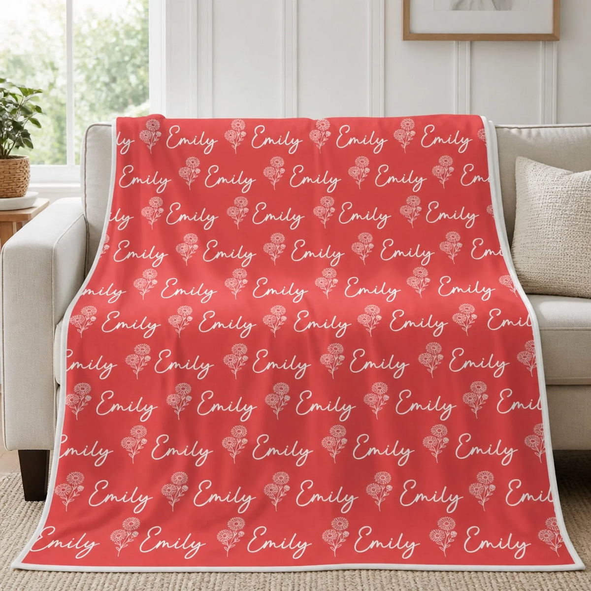 Personalized Birth Flower Name Blanket – A Little More Personal