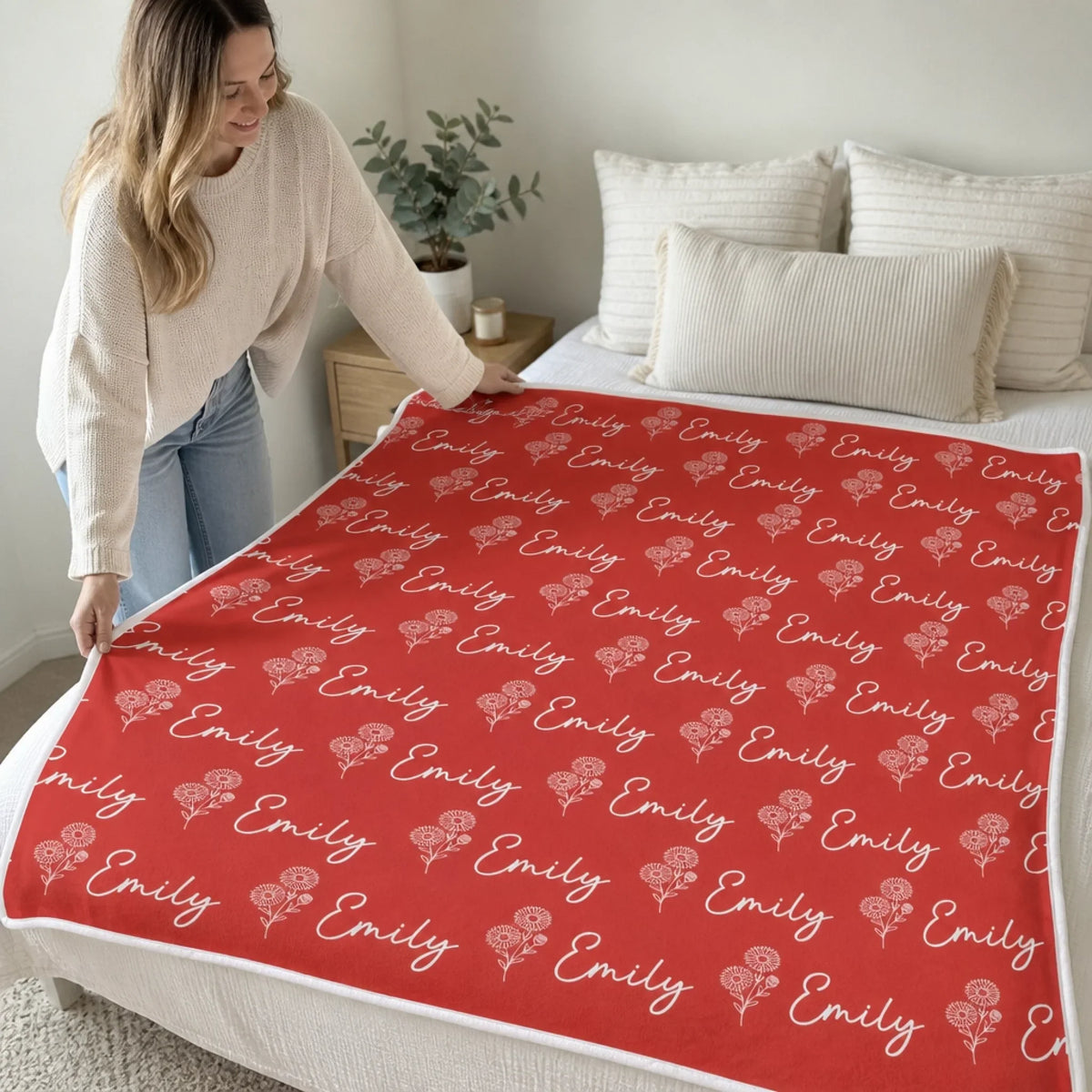 Personalized Birth Flower Name Blanket – A Little More Personal