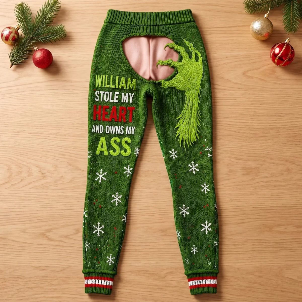 Stole My Heart Personalized Funny Christmas Leggings