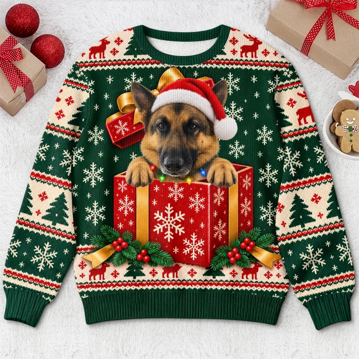 Custom Pet Photo Gift Box Ugly Christmas Sweater