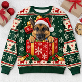 Custom Pet Photo Gift Box Ugly Christmas Sweater