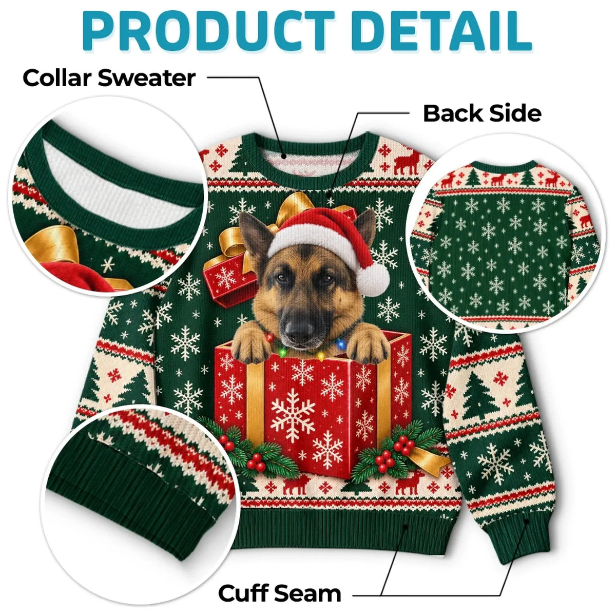 Custom Pet Photo Gift Box Ugly Christmas Sweater