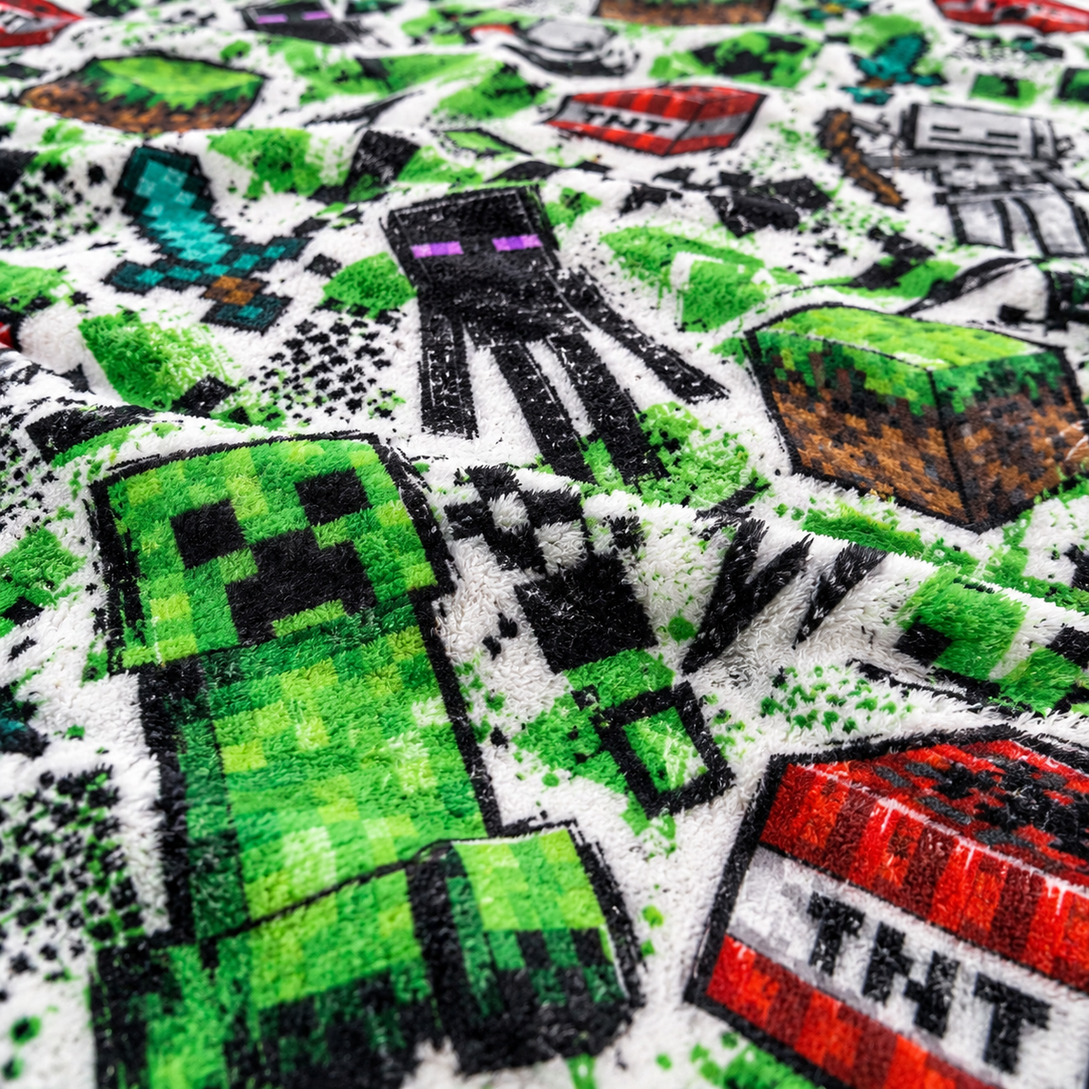 Creeper, Enderman and Skeleton Battle Realm Throw Blanket