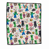 Steve, Zombie, Creeper and Colorful Overworld Friends Throw Blanket