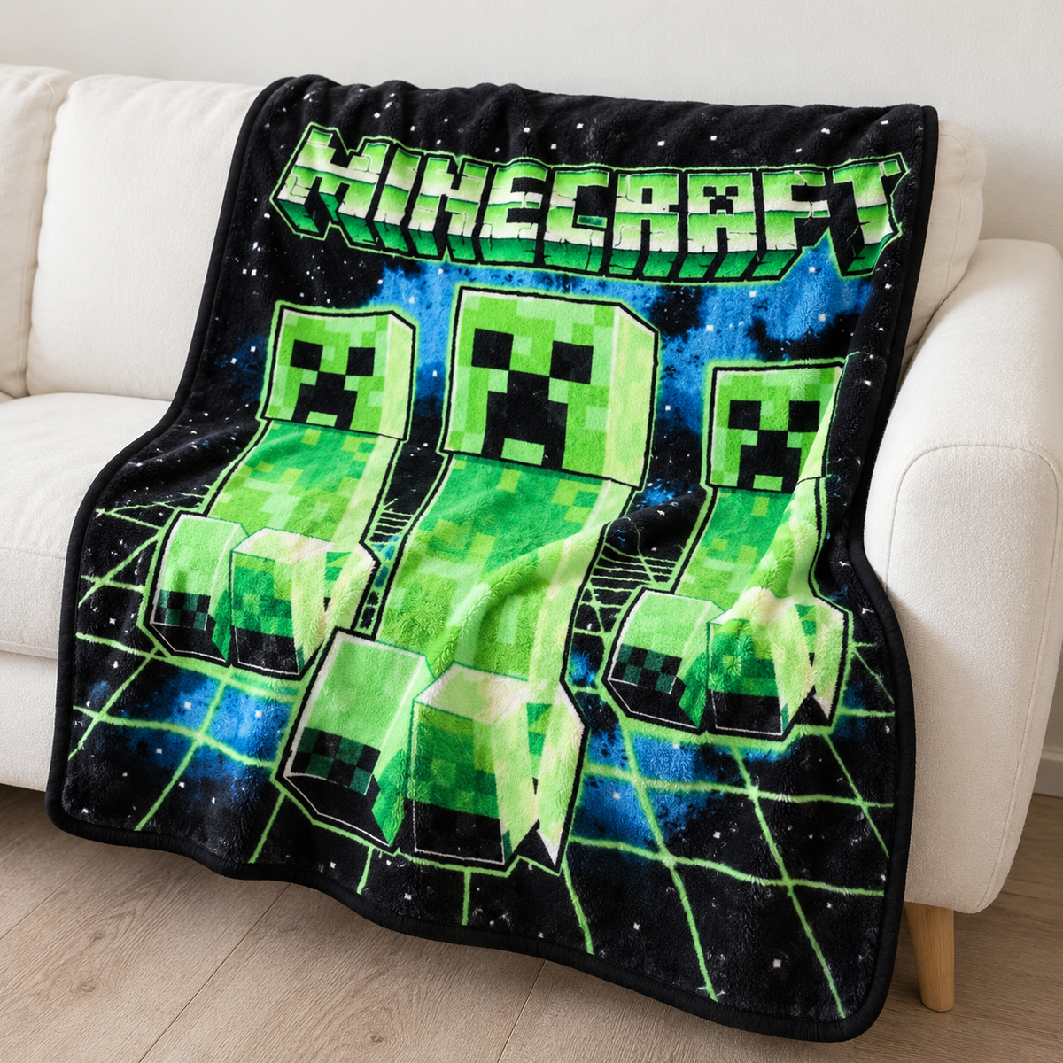 Creeper Galaxy Friends Throw Blanket