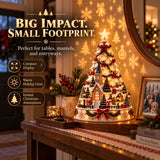 Christmas Village Lightscape Tree – 3D Tabletop Tree with Room Projection