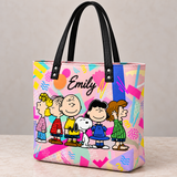 A Little Happiness Everywhere Custom Name Gift For Her - Personalized Tote Bag