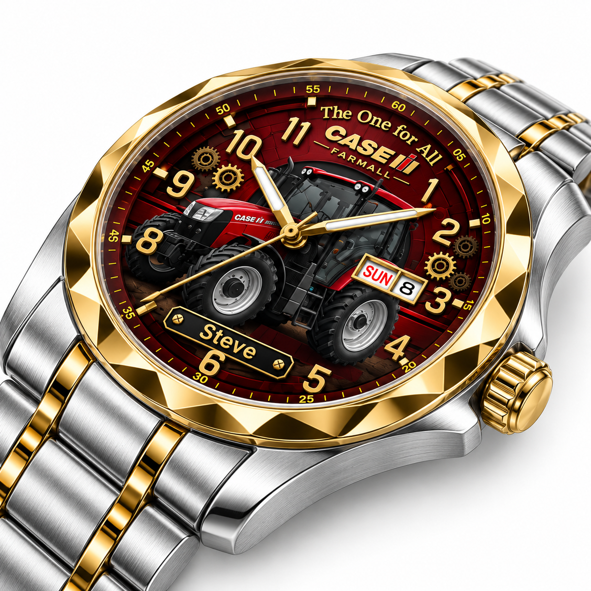 FM Red Tractor Heritage Watch - Personalized Men's Wrist Watch - Gift For Farmers