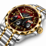 FM Red Tractor Heritage Watch - Personalized Men's Wrist Watch - Gift For Farmers