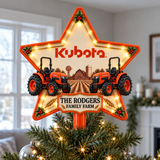 Orange Farmhouse Chrismas - Personalized LED Light Tree Topper - Chrismas Gift For Farmers