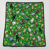 Steve, Alex, Enderman and Overworld Animals Adventure Throw Blanket