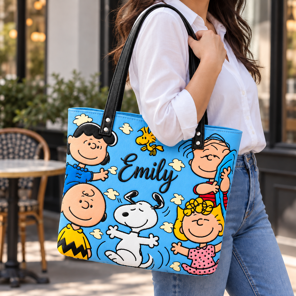 Happiness Is Dancing Together Custom Name Gift For Her - Personalized Tote Bag