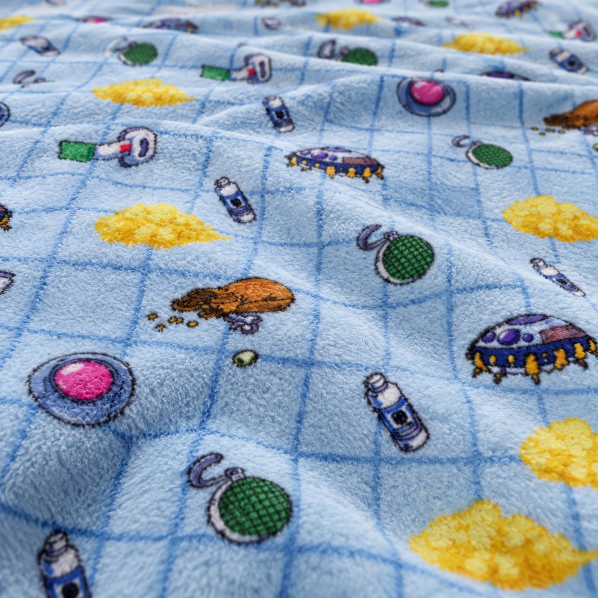 Sky Blue Magical Treasure Hunt and Fantasy Adventure Blanket