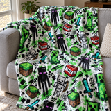 Creeper, Enderman and Skeleton Battle Realm Throw Blanket