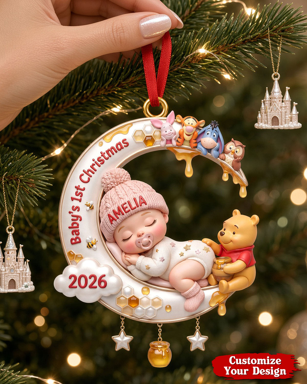 A Little Dreamer's First Christmas Personalized Baby Ornament
