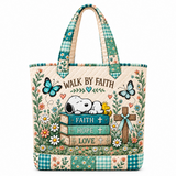 Walk By Faith Personalized Quilted Tote Bag