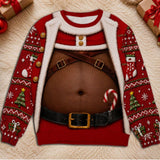 Santa Body Personalized Funny Ugly Christmas Sweatshirt