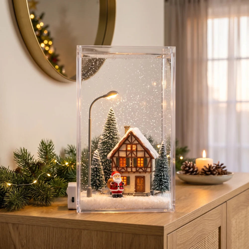 Snowfall Glow Lamp – Christmas Winter Scene Night Light