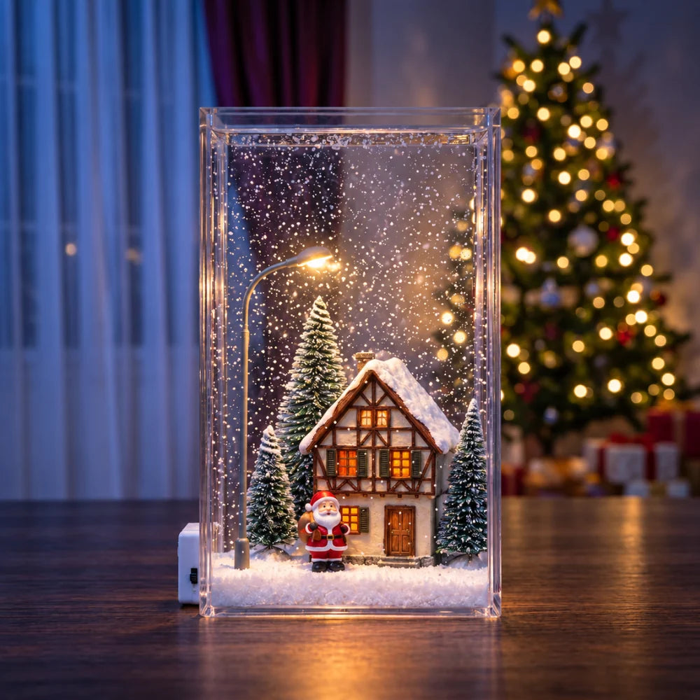 Snowfall Glow Lamp – Christmas Winter Scene Night Light