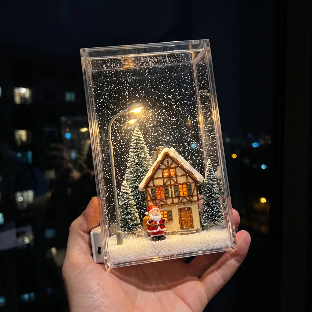 Snowfall Glow Lamp – Christmas Winter Scene Night Light