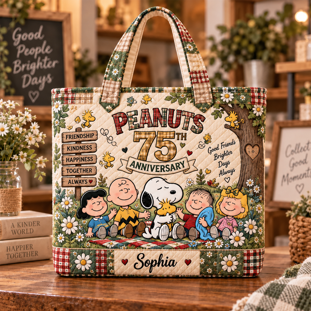 Celebrate 75 Years Of Friendship Personalized Quilted Tote Bag