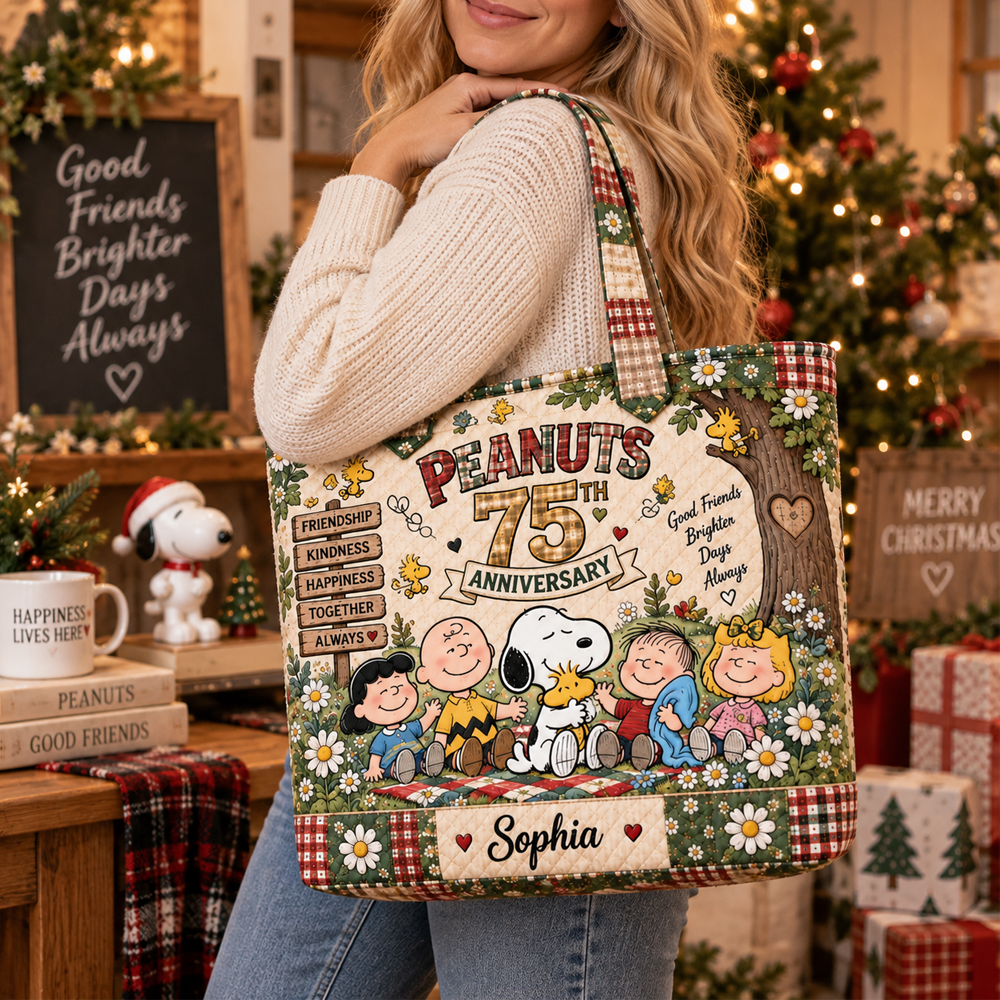 Celebrate 75 Years Of Friendship Personalized Quilted Tote Bag