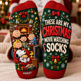 Christmas Movie Watching Personalized Socks