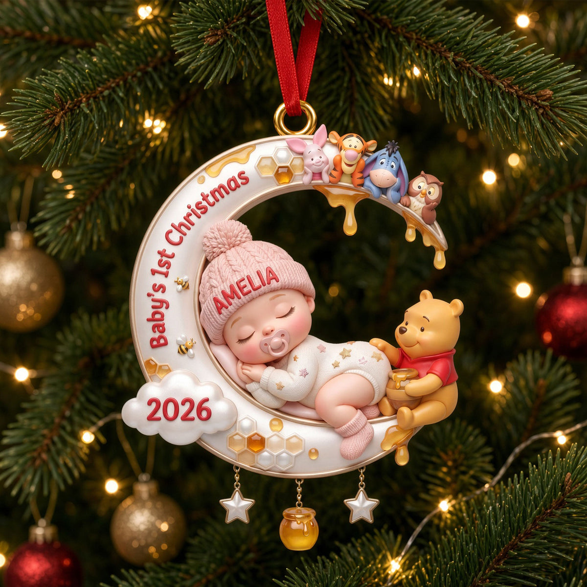 A Little Dreamer's First Christmas Personalized Baby Ornament