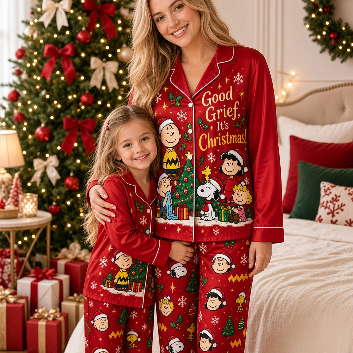 Good Grief It's Christmas Button-Up Pajamas