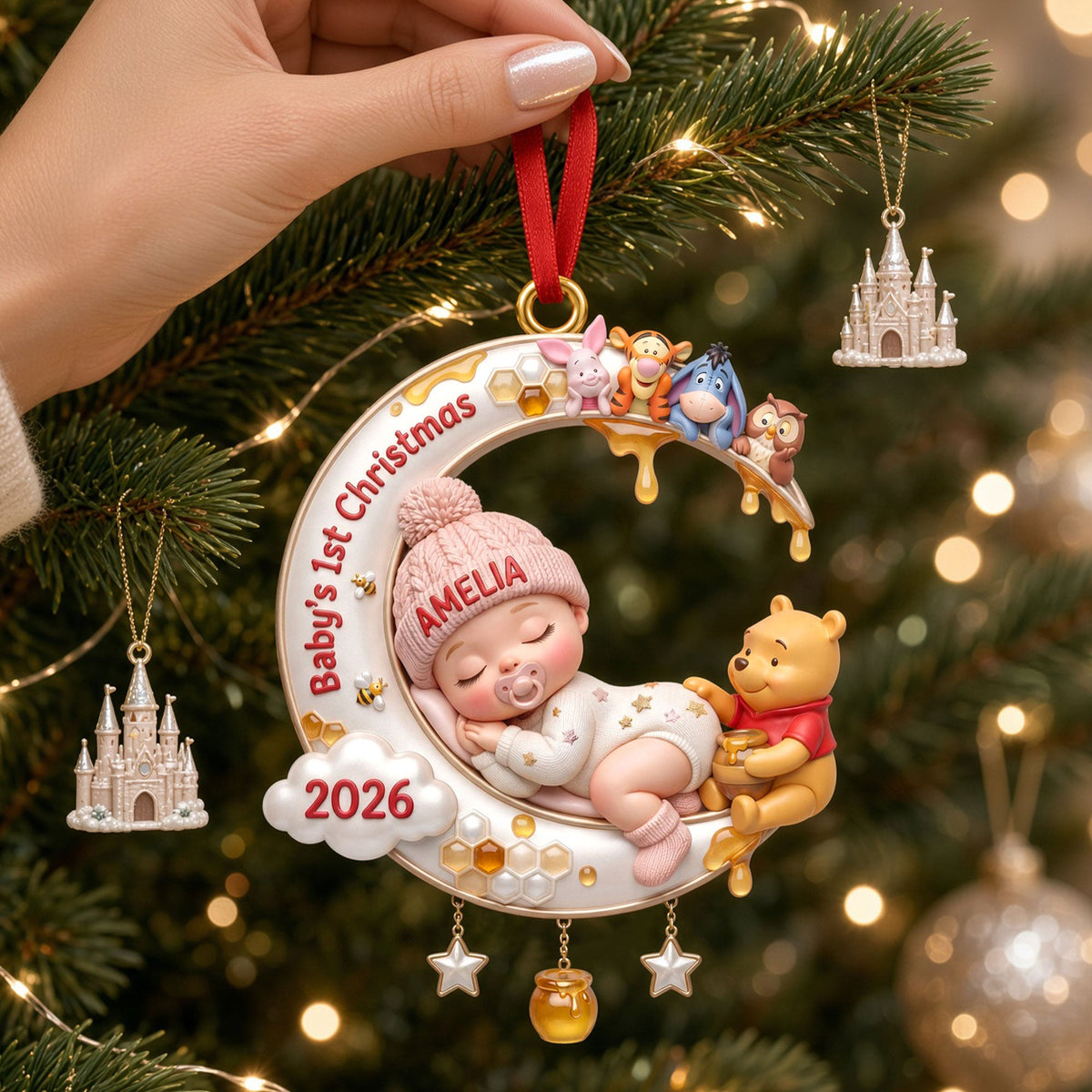 A Little Dreamer's First Christmas Personalized Baby Ornament