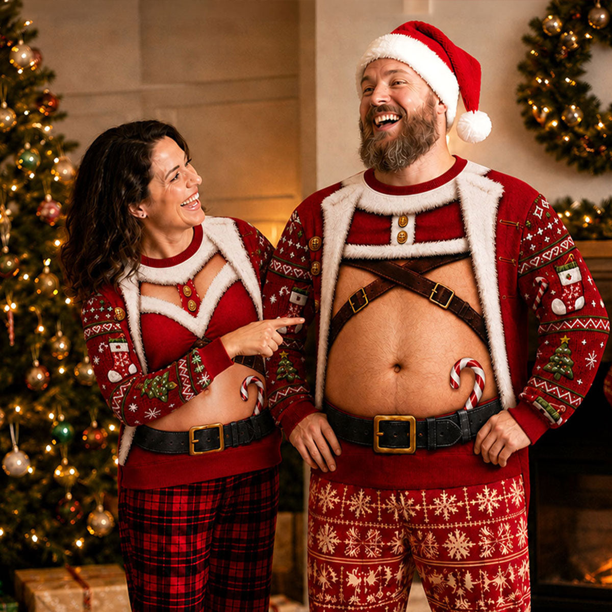 Santa Body Personalized Funny Ugly Christmas Sweatshirt