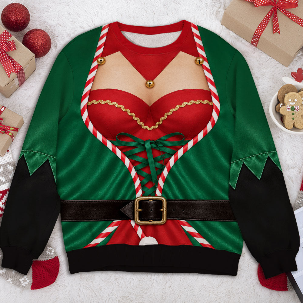 Funny Holiday Elf Personalized All-Over-Print Sweatshirt