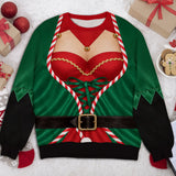 Funny Holiday Elf Personalized All-Over-Print Sweatshirt