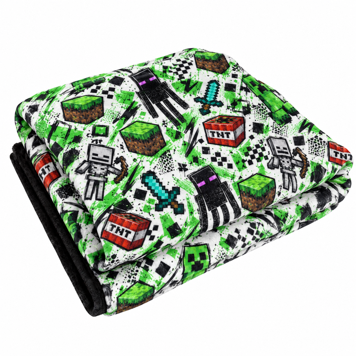 Creeper, Enderman and Skeleton Battle Realm Throw Blanket