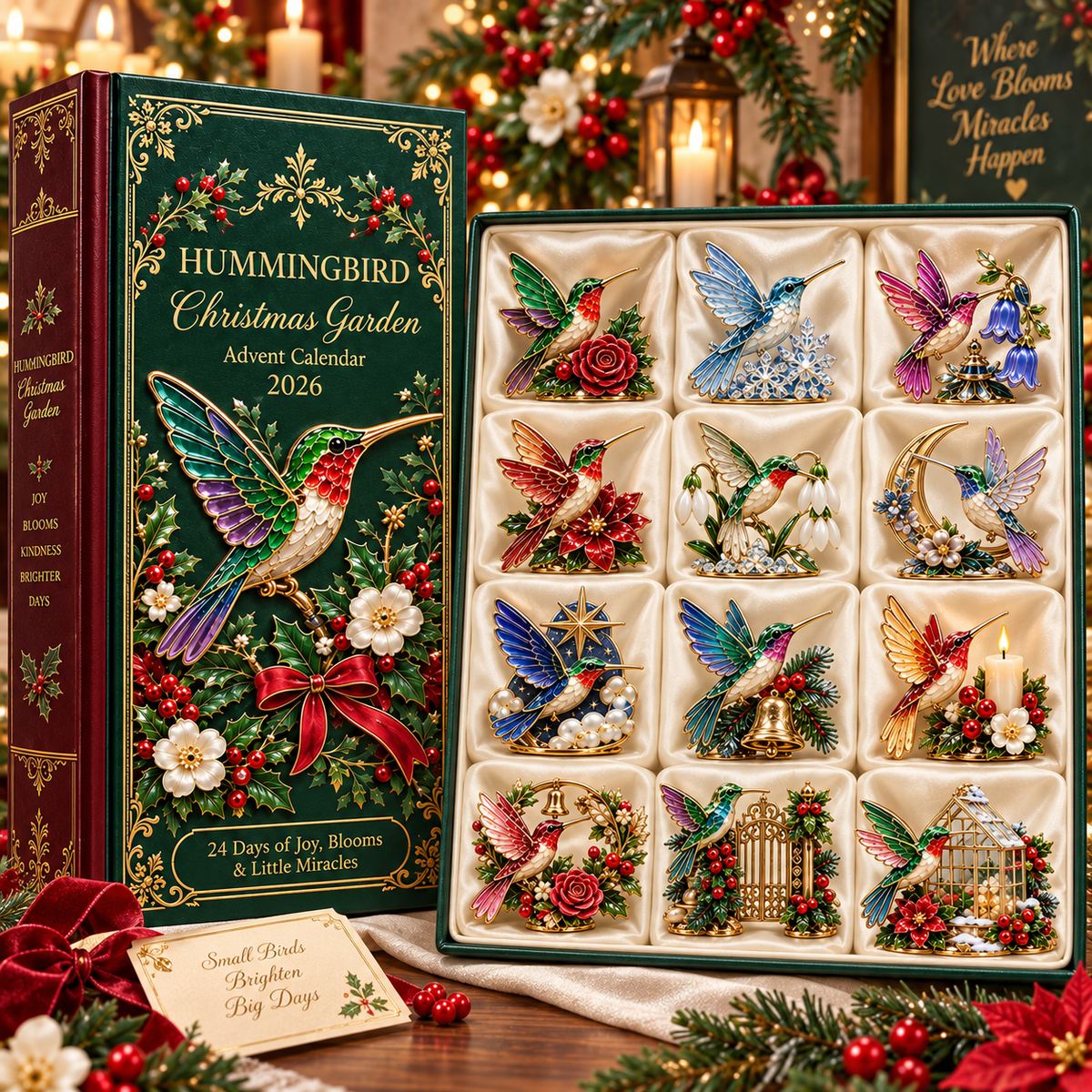 Hummingbird Christmas Garden Advent Calendar 2026 – 24 Days of Joy in Bloom