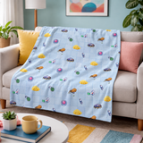 Sky Blue Magical Treasure Hunt and Fantasy Adventure Blanket