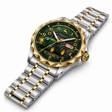 Green Tractor Heritage Watch - Personalized Men's Wrist Watch - Gift For Farmers