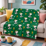 Playful Golf Day Cartoon Friends Throw Blanket