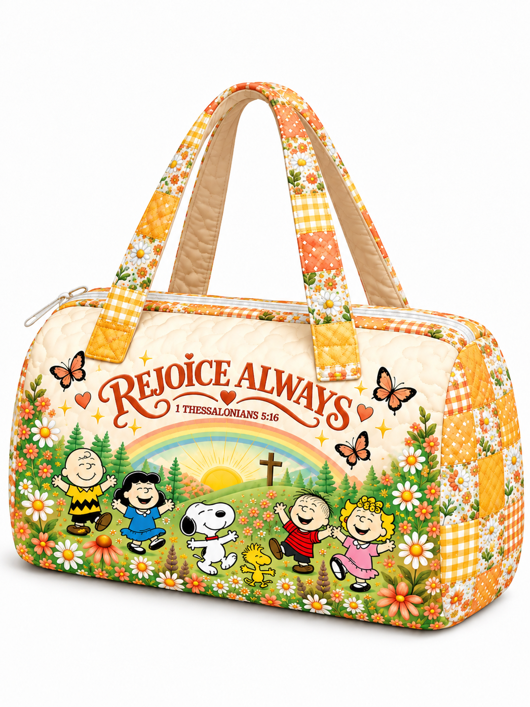 Rejoice Always Personalized Quilted Duffle Bag