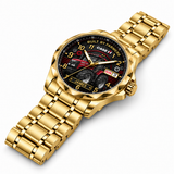 Red Tractor Heritage Watch - Personalized Men's Wrist Watch - Gift For Farmers