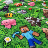 Steve, Alex, Enderman and Overworld Animals Adventure Throw Blanket