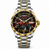 Red Tractor Heritage Watch - Personalized Men's Wrist Watch - Gift For Farmers
