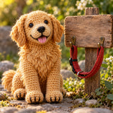 Custom Crochet Pet Portrait + Memorial Collar Sign Set – handmade crochet detail