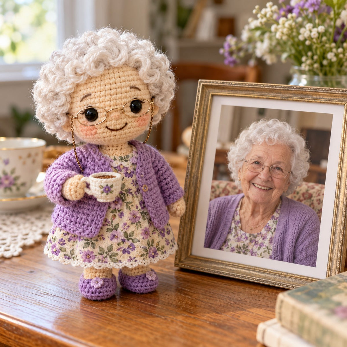 Custom Crochet Portrait Doll for Mom, Nana or Grandma – made from your photo