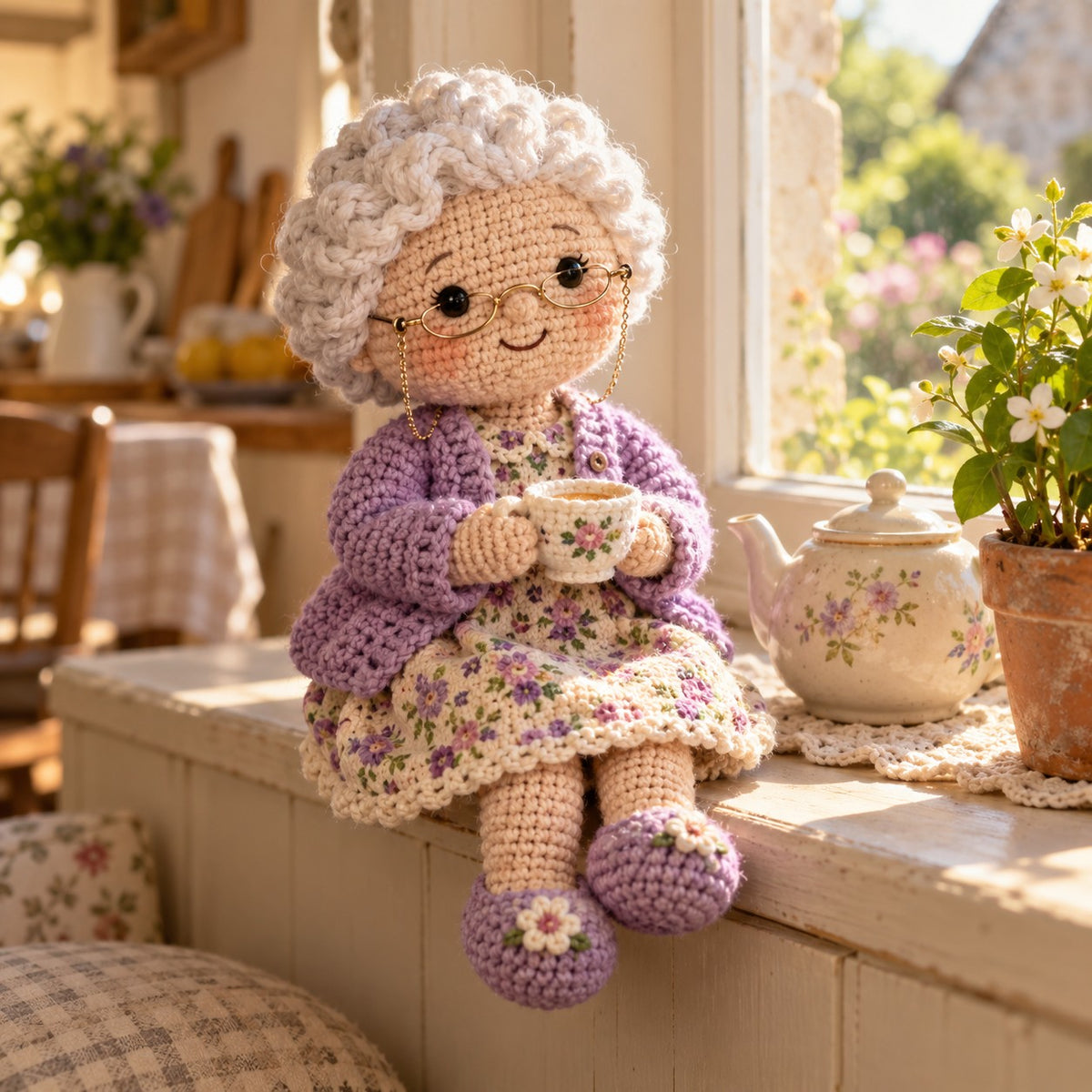 Custom Crochet Portrait Doll for Mom, Nana or Grandma – lifestyle