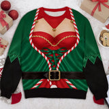 Funny Holiday Elf Personalized All-Over-Print Sweatshirt