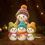 Snowman Grandma & Grandkids Personalized Light Box