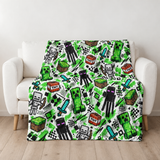 Creeper, Enderman and Skeleton Battle Realm Throw Blanket