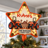 Orange Farmhouse Chrismas - Personalized LED Light Tree Topper - Chrismas Gift For Farmers